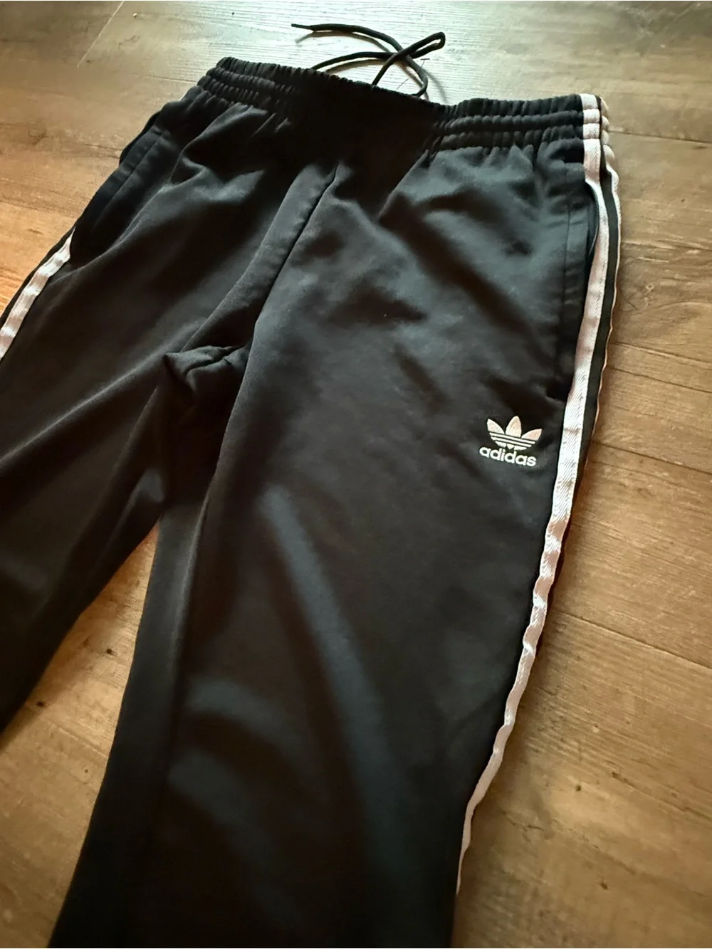 adidas Black Jogger Pants with White Side Stripes